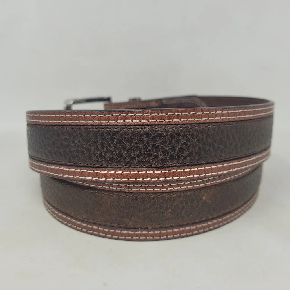 Ariat Belt 46 Brown Oiled Leather Western Two-Tone Western Cowboy Ranch Work